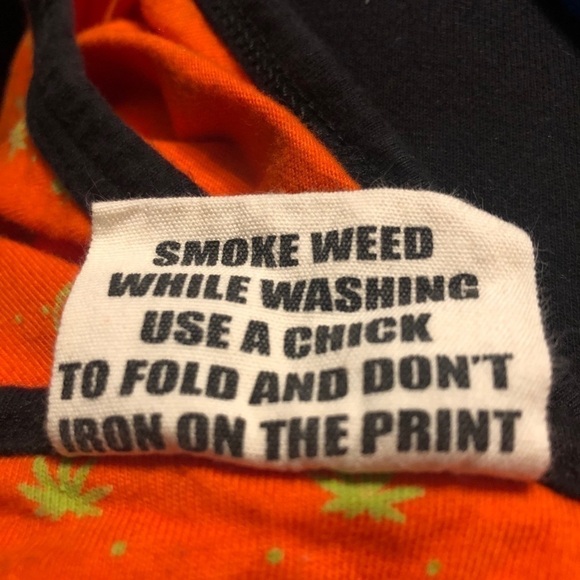 Sex Money Weed Orange 420 Tank Top Muscle Shirt Mens Small Zip Pocket - Picture 7 of 10